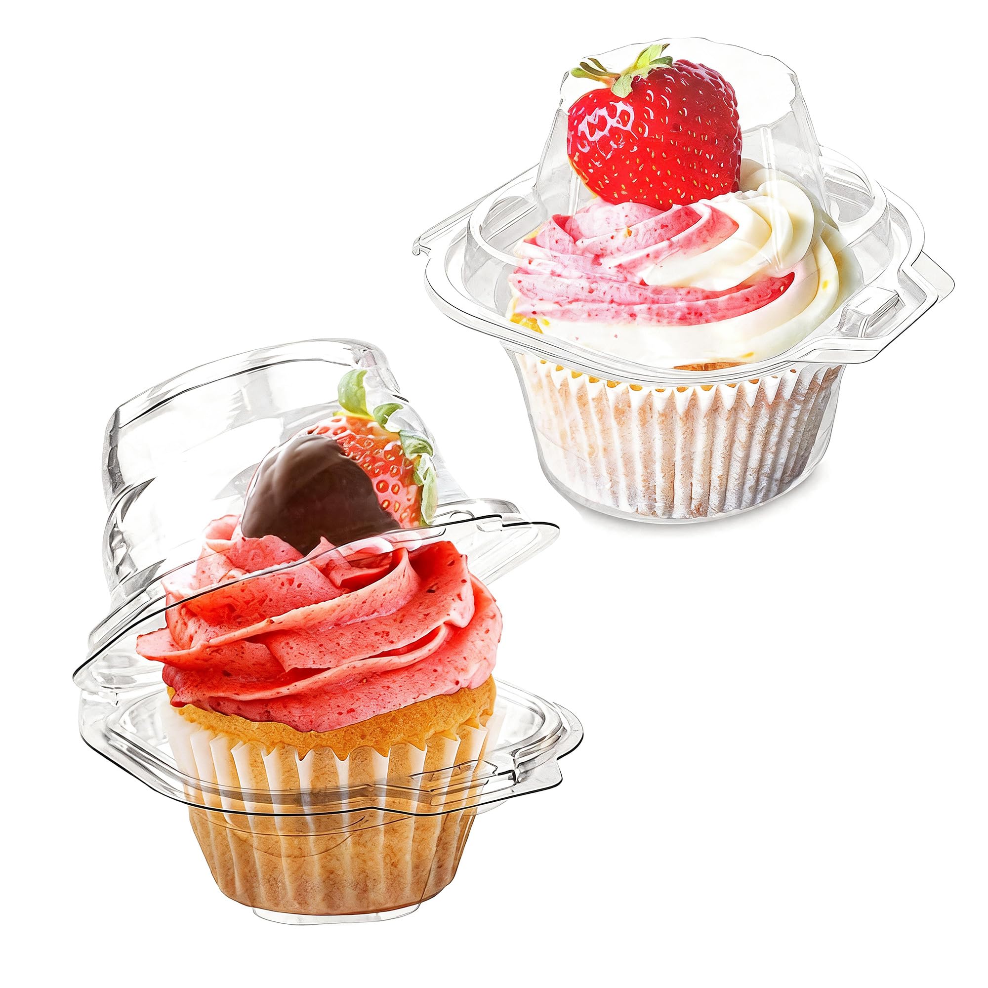 Amazon｜LOKQING カップケーキボックス プラスチック個別カップケーキ
